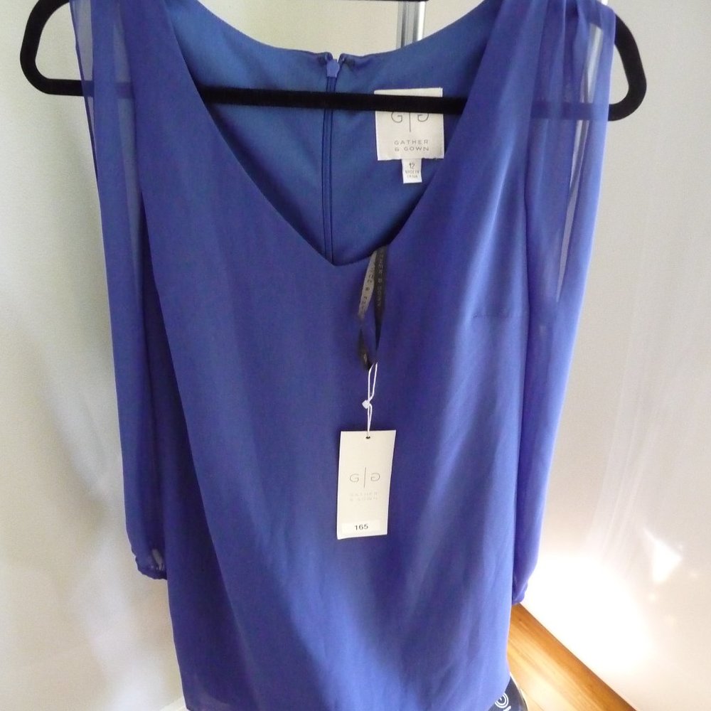 DAVID TUTERA FOR GATHER AND GOWN 531-HOWE ROYAL BLUE SIZE 12